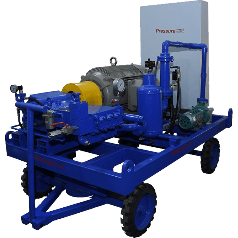 Trolley-mounted hydro jetting machine