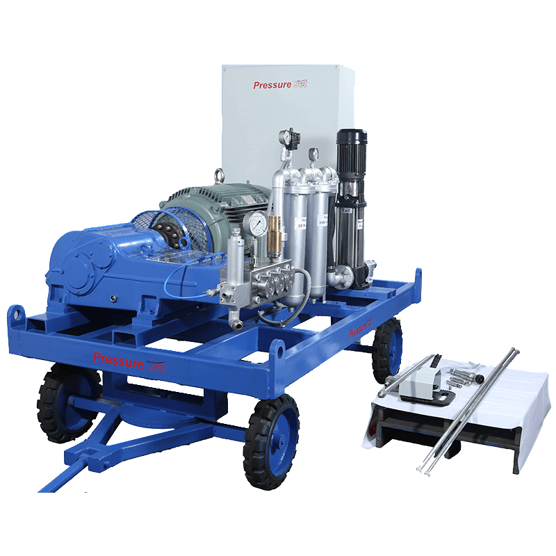 Trolley-mounted 20,000 psi hydro jetting machine